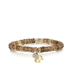 Gold & Diamond Small Squirrel on Smoky Topaz