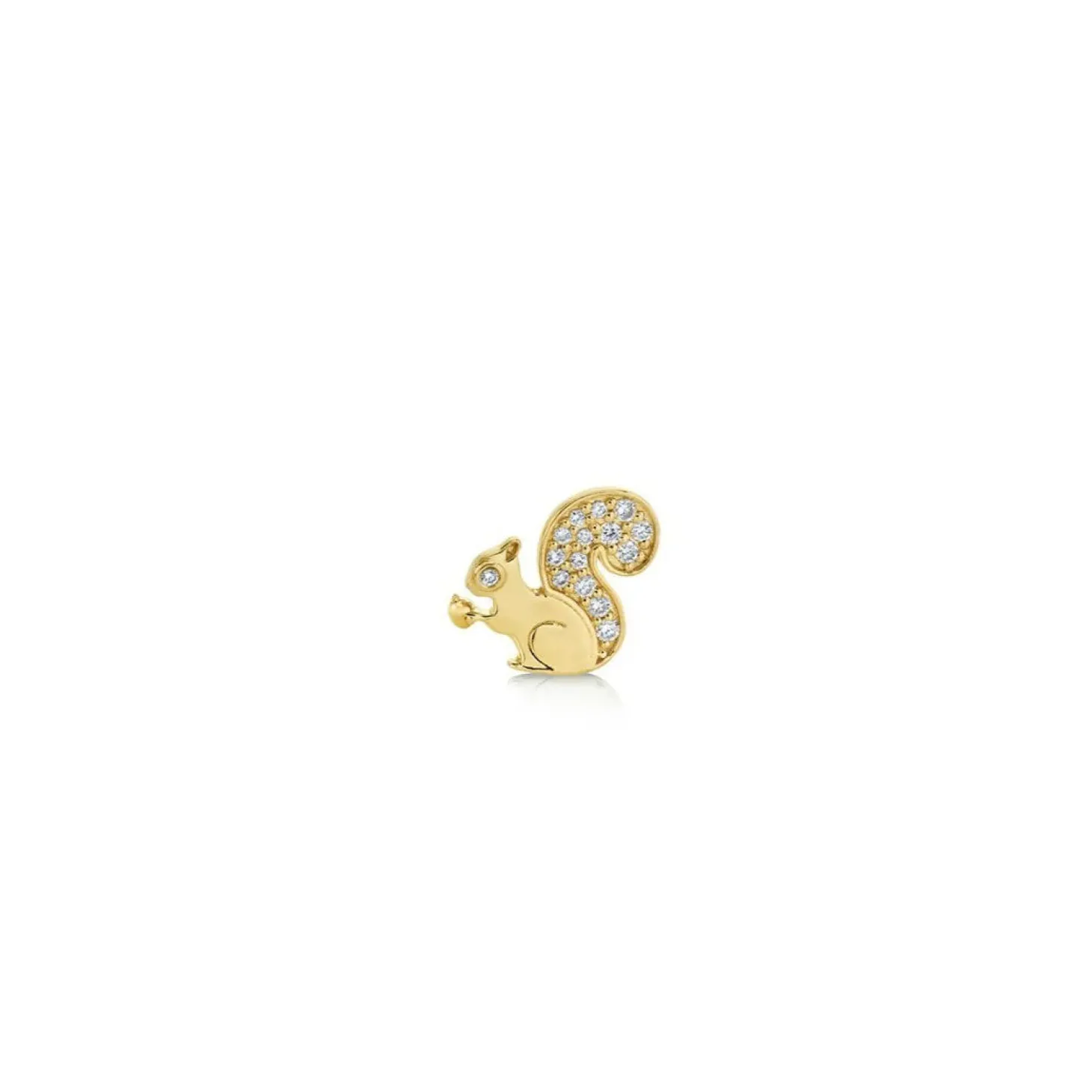 Gold & Diamond Small Squirrel Stud