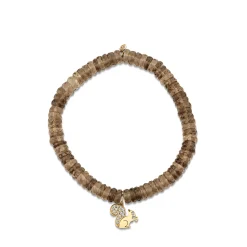 Gold & Diamond Small Squirrel on Smoky Topaz