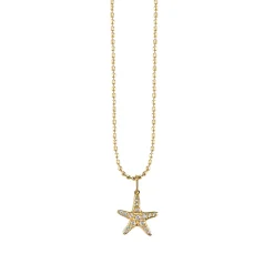 Gold & Diamond Small Starfish Charm