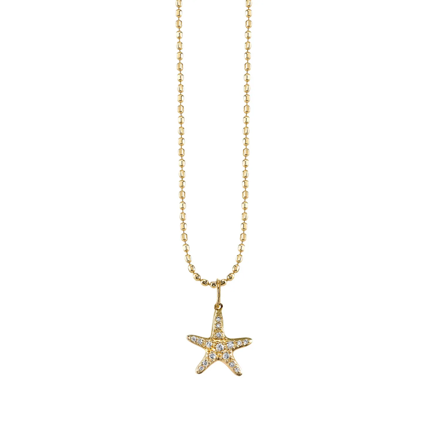 Gold & Diamond Small Starfish Charm