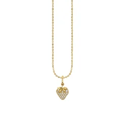 Gold & Diamond Small Strawberry Charm