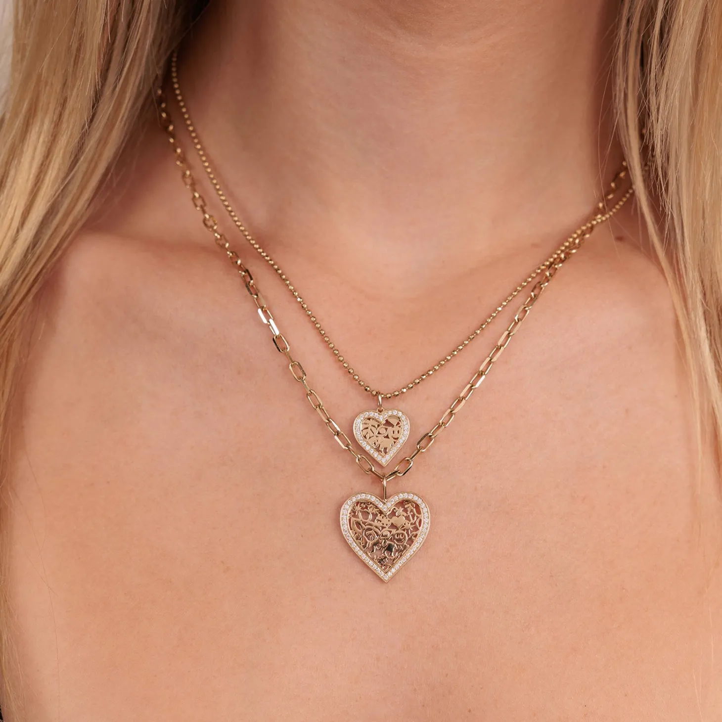 Gold & Diamond Small Wallpaper Heart Charm