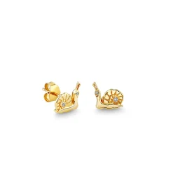 Gold & Diamond Snail Stud