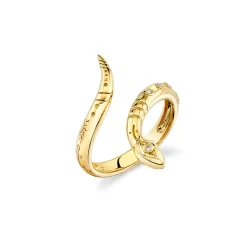 Gold & Diamond Snake Ring