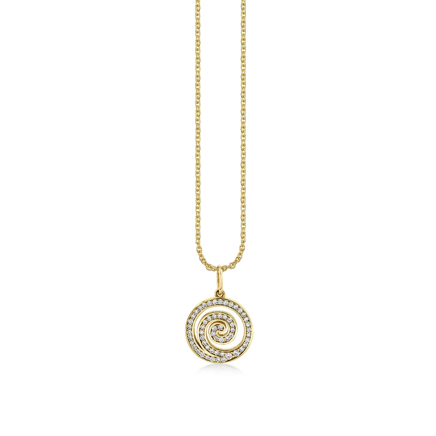 Gold & Diamond Spiral Charm