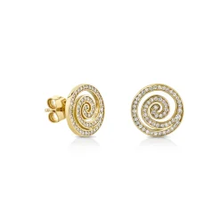 Gold & Diamond Spiral Stud