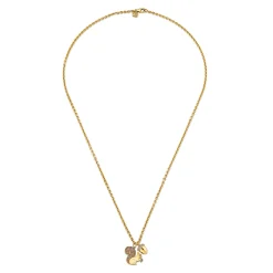 Gold & Diamond Squirrel Acorn Necklace