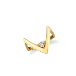 Gold & Diamond Stacking V Ring
