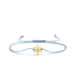 Gold & Diamond Star Of David Cord Bracelet