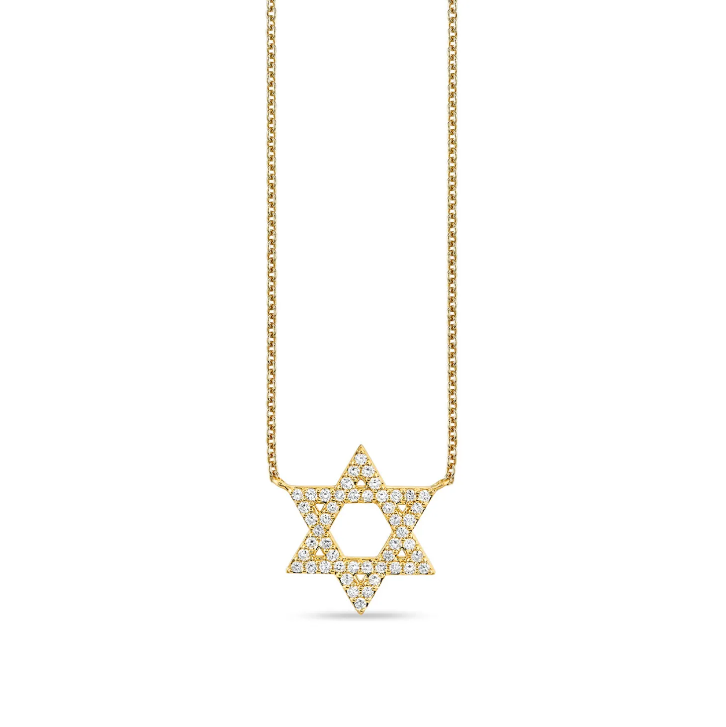 Gold & Diamond Star of David Necklace