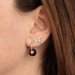 Gold & Diamond Starburst Amethyst Earrings