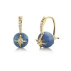 Gold & Diamond Starburst Kyanite Earrings