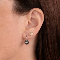 Gold & Diamond Starburst Kyanite Earrings