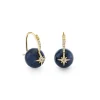 Gold & Diamond Starburst Sapphire Earrings