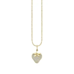 Gold & Diamond Strawberry Charm