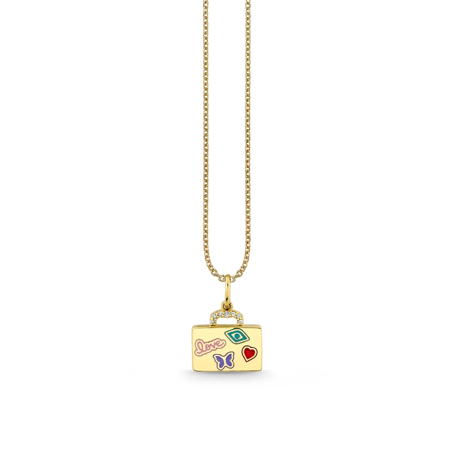 Gold & Diamond Suitcase Charm