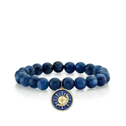 Gold & Diamond Sun & Moon Medallion on Kyanite