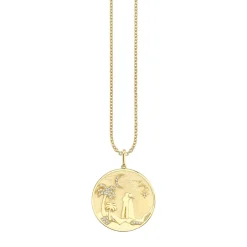 Gold & Diamond Sunset Coin Charm