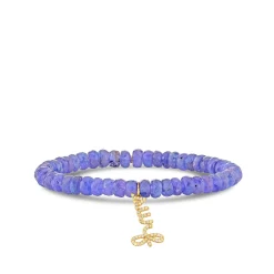 Gold & Diamond Surf Script on Tanzanite