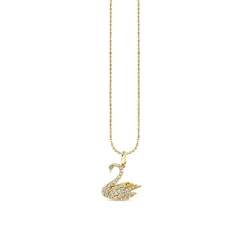 Gold & Diamond Swan Charm