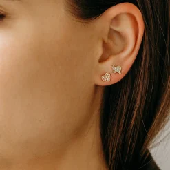Gold & Diamond Texas State Outline Stud