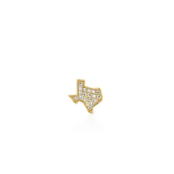 Gold & Diamond Texas State Outline Stud