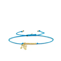 Gold & Diamond Tiny Aquarius Zodiac Cord Bracelet