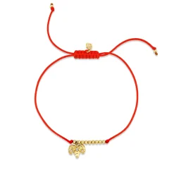 Gold & Diamond Tiny Aries Zodiac Cord Bracelet