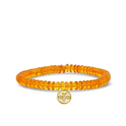 Gold & Diamond Tiny Bee Coin on Amber