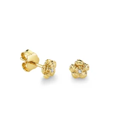 Gold & Diamond Tiny Begonia Stud
