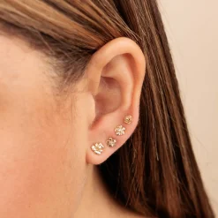Gold & Diamond Tiny Begonia Stud