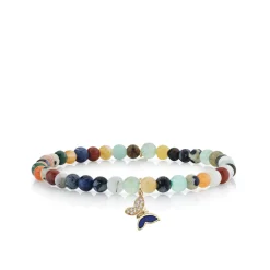 Gold & Diamond Tiny Butterfly on Semi Precious Stones