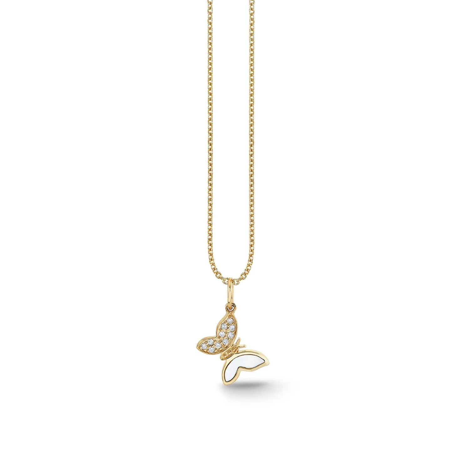 Gold & Diamond Tiny Butterfly Charm