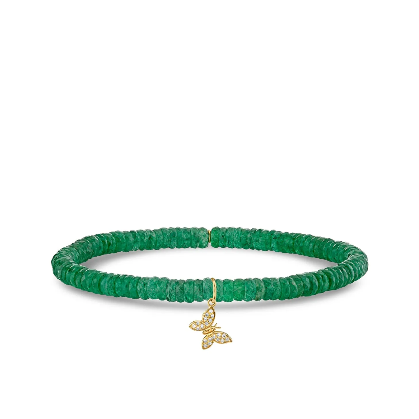 Gold & Diamond Tiny Butterfly on Aventurine