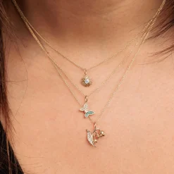 Gold & Diamond Tiny Butterfly Charm