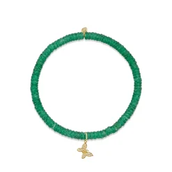 Gold & Diamond Tiny Butterfly on Aventurine