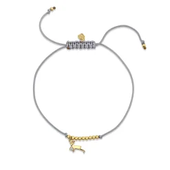 Gold & Diamond Tiny Capricorn Zodiac Cord Bracelet