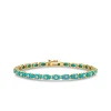 Gold & Diamond Tiny Carved Stone Eternity Bracelet