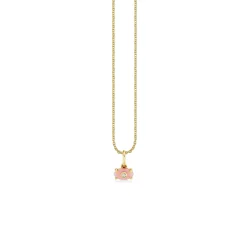 Gold & Diamond Tiny Carved Stone Eye Charm