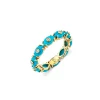 Gold & Diamond Tiny Carved Stone Eternity Ring