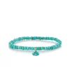 Gold & Diamond Tiny Carved Turquoise Eye on Turquoise
