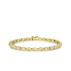 Gold & Diamond Tiny Carved Stone Eternity Bracelet