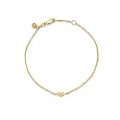 Gold & Diamond Tiny Carved Stone Bracelet