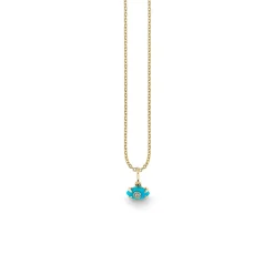 Gold & Diamond Tiny Carved Stone Eye Charm