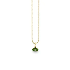 Gold & Diamond Tiny Carved Stone Eye Charm