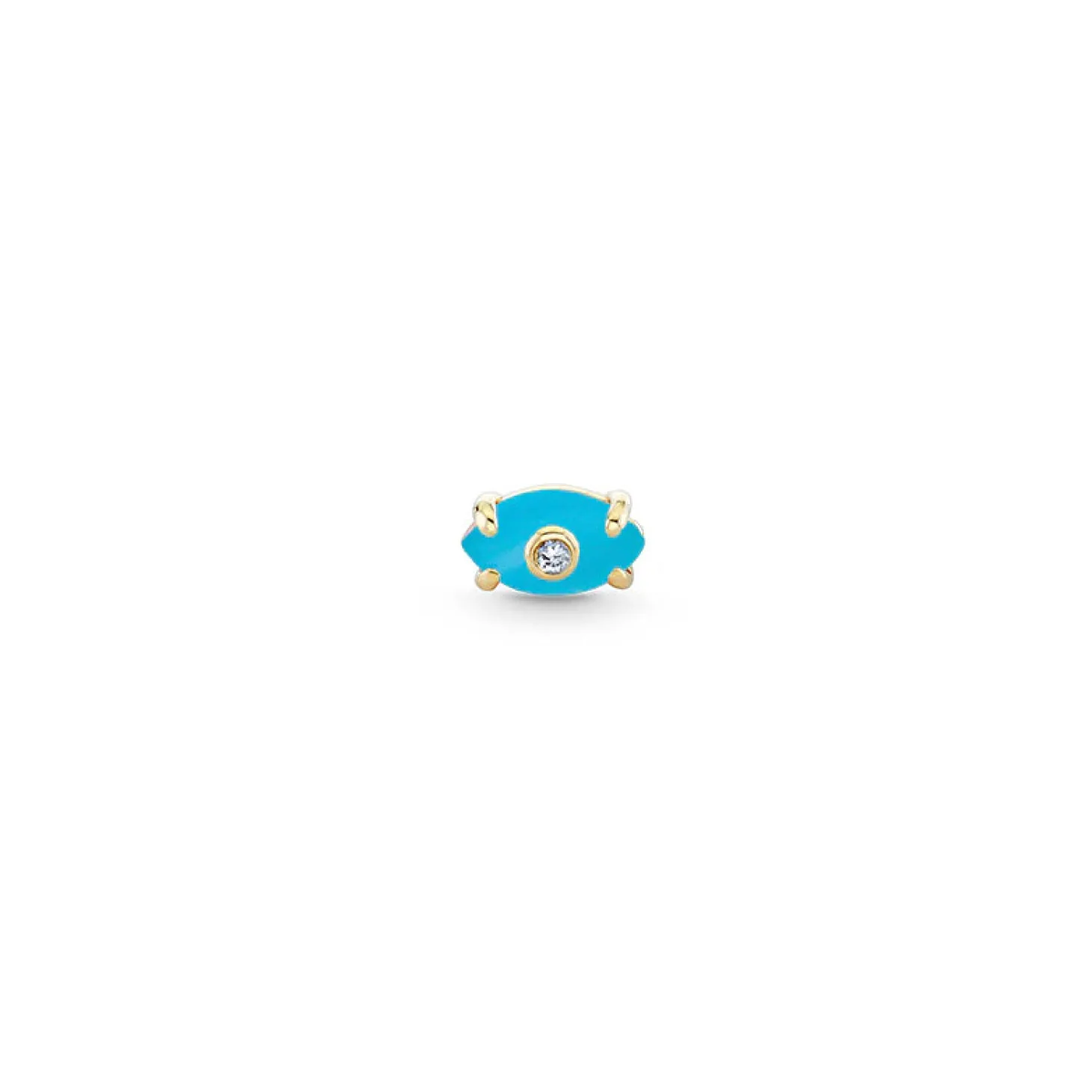 Gold & Diamond Tiny Carved Stone Eye Stud