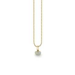Gold & Diamond Tiny Carved Stone Eye Charm