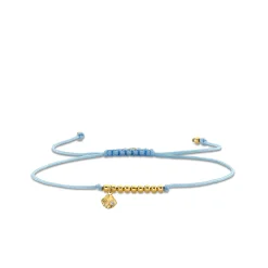 Gold & Diamond Tiny Clam Shell Cord Bracelet