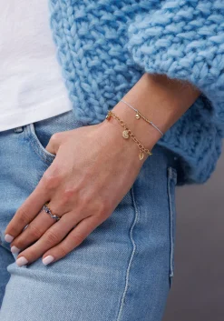 Gold & Diamond Tiny Clam Shell Cord Bracelet